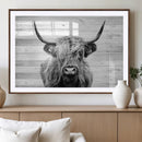 Scottish Highland Cow Cattle Art Print on Wood Background by MyGreatCanvas | Canvas Wall Art Prints | Photo Prints & Wall Decor