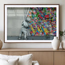 Banksy Colorful Street Graffiti Canvas Wall Art Print, by MyGreatCanvas | Canvas Wall Art Prints | Photo Prints & Wall Decor