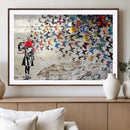 Banksy Art Butterfly Girl Explosion Canvas Art – Vibrant