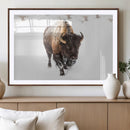 Bison Winter Wall Art Canvas Print For Farmhouse Decor