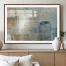 Abstract Blue and Beige Wall Art, Modern Minimalist Canvas