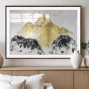 Golden Mountain Triptych Wall Art Canvas Print, Modern