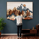 Woodland Mountain Landscape Triptych, Giclee Canvas Art for