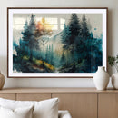 Watercolor Trees Forest Abstract Wall Art Canvas Print,