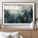 Serenity Forest Wall Art Canvas | Foggy Mountain Landscape