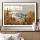 Golden Autumn Forest Wall Art Canvas | Mountain Landscape