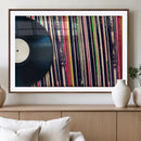 Vinyl Record and Album Collection Canvas Wall Art - Retro