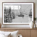 Ski Wall Art - Ski Lift Wall Art Canvas Print Snow Covered by MyGreatCanvas | Canvas Wall Art Prints | Photo Prints & Wall Decor