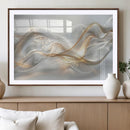 Abstract art Grey and Gold Lines Wall Art