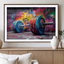 Abstract Graffiti Barbell Canvas Wall Art – Urban Fitness