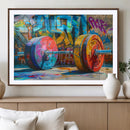 Fitness Gym Barbell Graffiti Wall Art Canvas Print