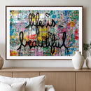 Life Beautiful Art Print - Banksy Graffiti Wall Art Canvas by MyGreatCanvas | Canvas Wall Art Prints | Photo Prints & Wall Decor