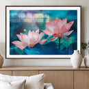 Pink Lotus Flower Canvas Wall Art | Vibrant Floral Wall