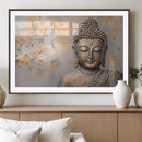 Abstract Buddha Statue Wall Art Canvas Print - Modern