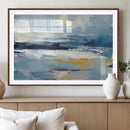 Abstract Ocean Canvas Wall Art - Coastal Blue and Gold