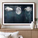3 Piece Indigo Cloud Wall Art, Thunderstorm Moon Cloud by MyGreatCanvas | Canvas Wall Art Prints | Photo Prints & Wall Decor