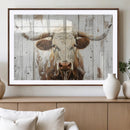Rustic Longhorn Bull Wall Art Canvas Set – Western-Inspired