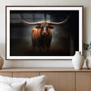 Abstract Texas Longhorn Wall Art Print | 3-Panel Large Texas
