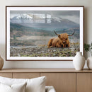 Highland Cow Horn Farm Wall Art Canvas Print