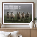 Flock of Sheep in a Mystical Fog – Pastoral Wall Art Canvas by MyGreatCanvas | Canvas Wall Art Prints | Photo Prints & Wall Decor