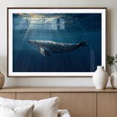 Whale under Ocean Wall Art Canvas Print