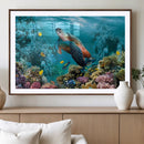 Sea Turtle and Coral Reef Triptych Wall Art – Vibrant