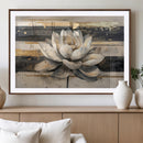 Abstract Lotus Flower Wall Art Canvas Print, Meditation Yoga