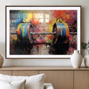 Weightlifting Barbell Art Triptych, Bold Abstract Fitness