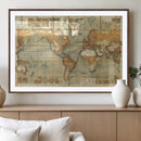 Push Pin World Map Canvas Print – Travel Tracker Wall Art