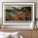 Yayoi Kusama Landscape Canvas Print, Vibrant Floral Mountain