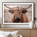 Vintage Scottish Highland Cow Cattle Art Print Farmhouse