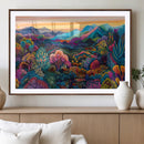 Colorful Abstract Landscape Wall Art Print Canvas - Vibrant