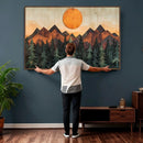 Sunset Mountain Landscape Canvas Wall Art Print - Nature