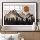 Modern Abstract Mountain Canvas Wall Art Print, Abstract