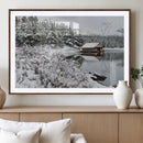 Winter Wall Art - Cabin by the Lake Canvas Wall Art - Serene by MyGreatCanvas | Canvas Wall Art Prints | Photo Prints & Wall Decor