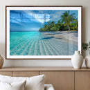 Tropical Beach Wall Art Canvas Print - Serene Ocean