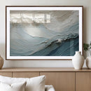 Waves Abstract Wall Art Print, Modern Framed Abstract Canvas
