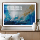 Blue Abstract Print - Dynamic Ocean-Inspired Canvas Wall Art
