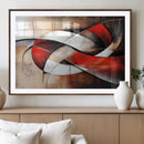 Abstract Wall Art - Modern Red and White Canvas Wall Art