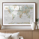 Animal World Map for Kids Room Decor