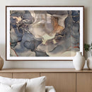 Abstract Blue and Gold Wall Art - Fluid Ink Artwork - Modern