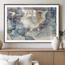 Abstract Blue and Gold Canvas Wall Art - Fluid Modern Ink