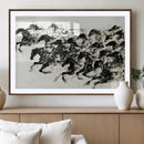 Abstract Horse Wall Art Canvas Print - Dynamic Black Ink