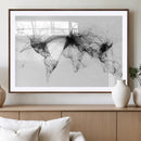 Abstract World Map Wall Art – Framed Geometric Line Canvas by MyGreatCanvas | Canvas Wall Art Prints | Photo Prints & Wall Decor