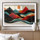 Western Wall Decor - Large Triptych Mountain Canvas - Boho