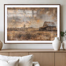 Rustic Farmhouse Wall Art Canvas Print | Barn and Field