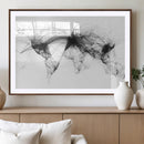Flight Routes Air Traffic Map Canvas Wall Art - Framed -
