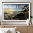 Tropical Beach Wall Art - Stunning Ocean Sunset Canvas Print