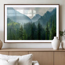 Misty Forest Mountain Wall Art Canvas Print – Framed Serene