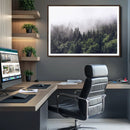 Misty Forest Wall Art Canvas Print – Foggy Pines Pine Valley